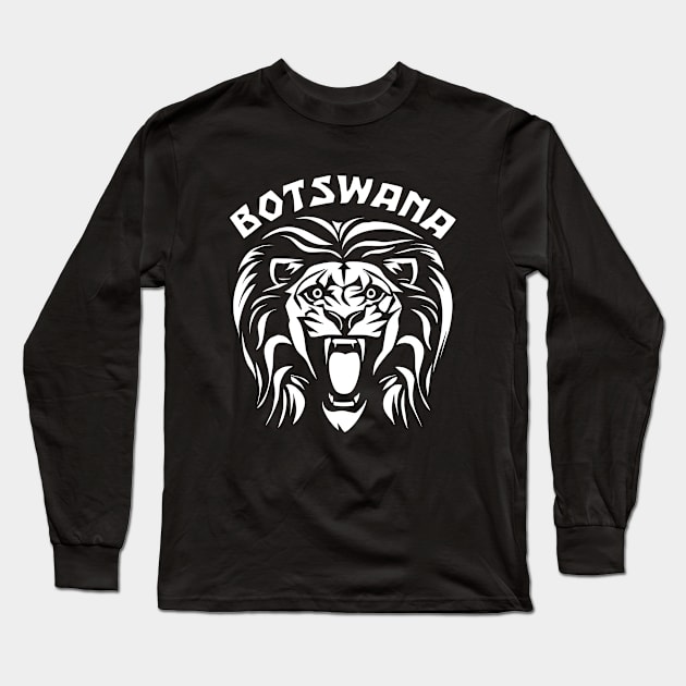 Lion Face | Botswana Long Sleeve T-Shirt by TMBTM